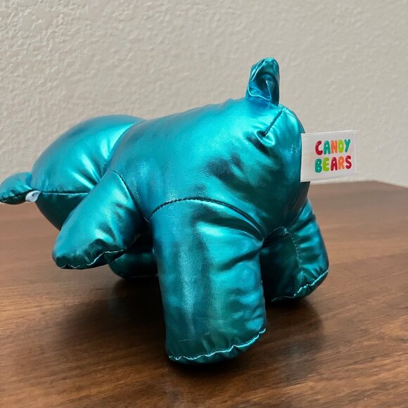 Candy Bear Plush Metallic Blue by Yoonique Toys 8" Gummy Bear Unique Gift Blue - Picture 6 of 7